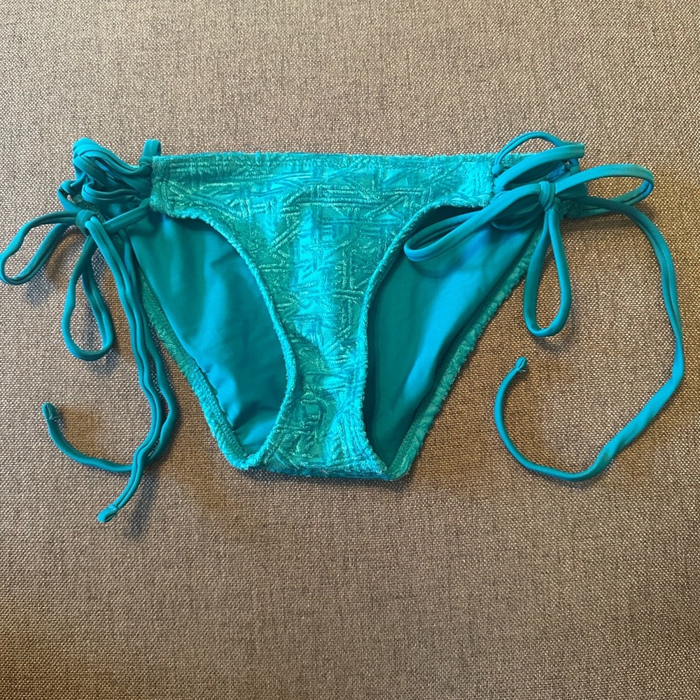 Teal Bikini Bottom with Side Ties